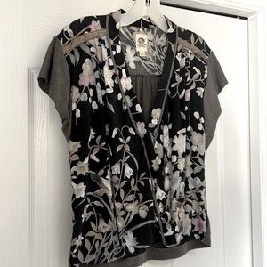 Floral anthropology, short sleeve blouse